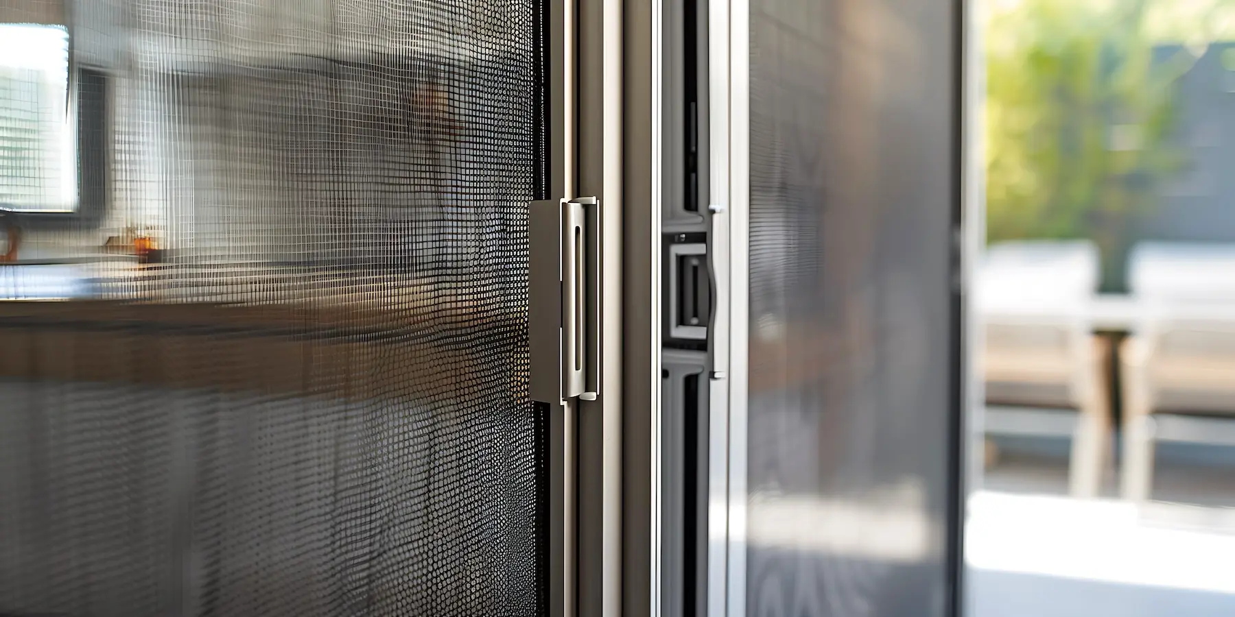 Insektenschutzgitter an einem geöffneten Fenster